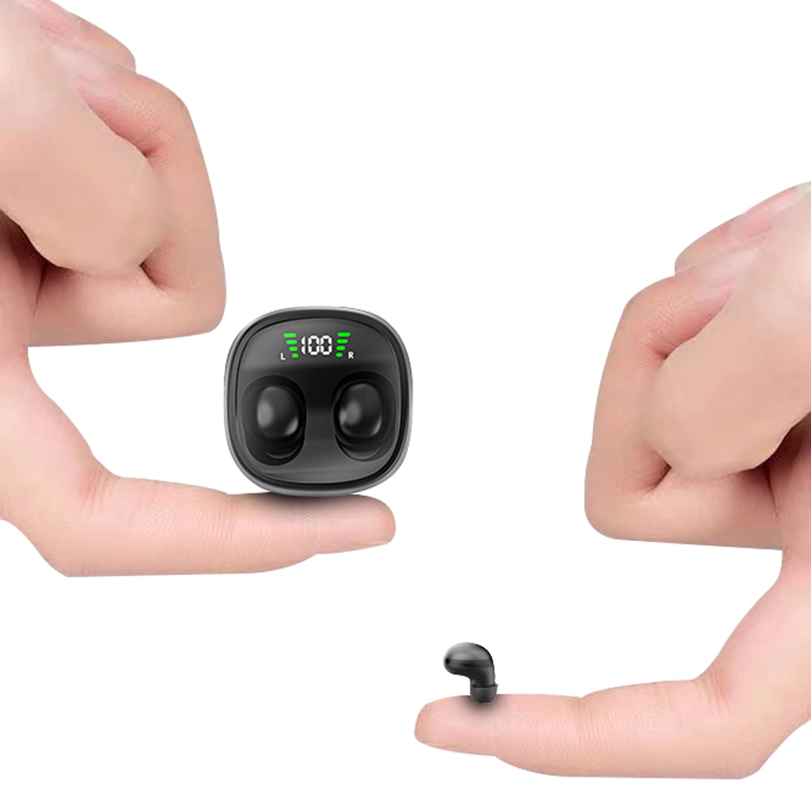 XMENHA Low Profile Mini Small Invisible Earbuds Wireless Bluetooth Ear Buds for Small Ears Canals Women Kids