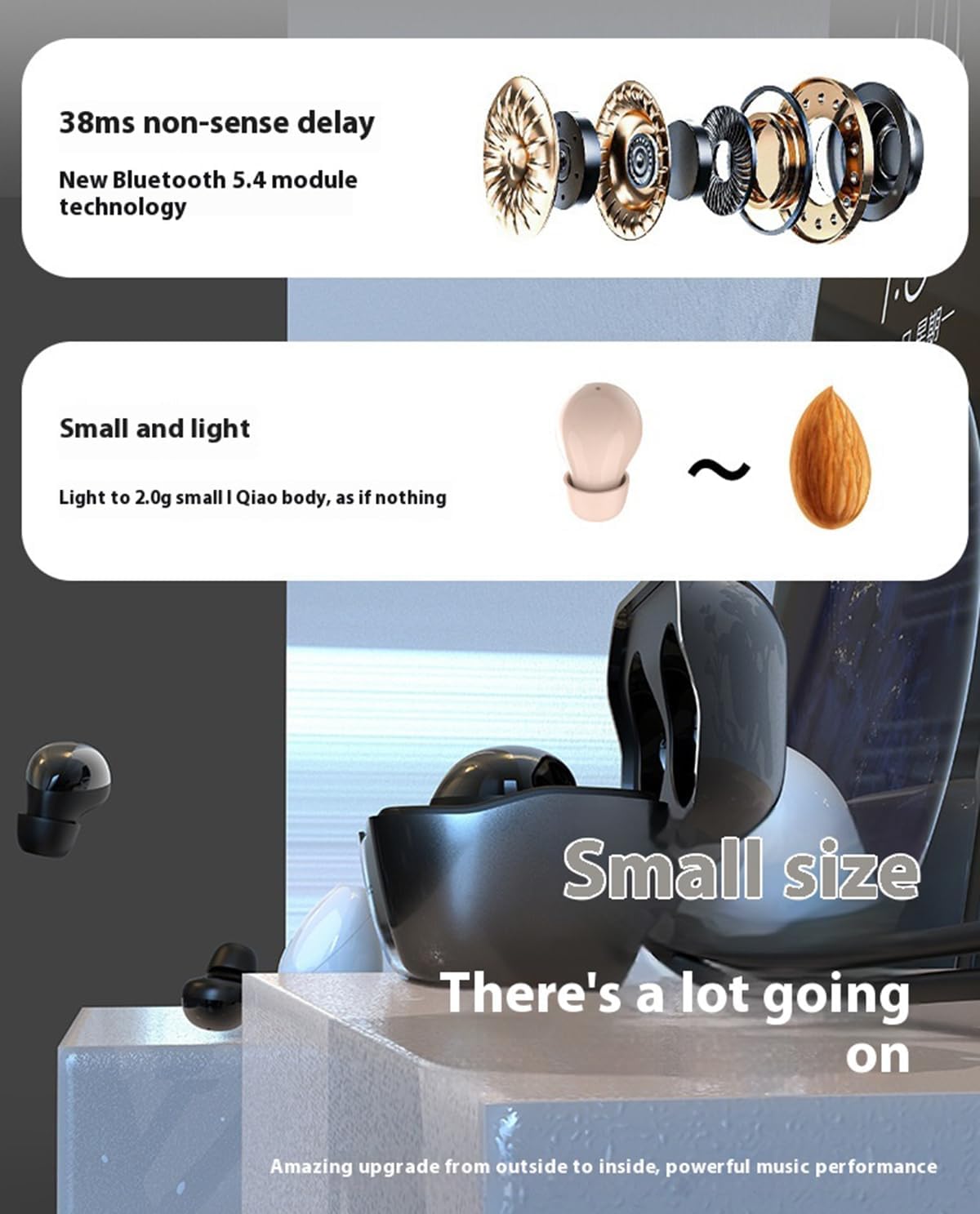 XMENHA Ear Buds Small Mini Invisible Earbuds Wireless Bluetooth Hidden for Work Micro Tiny Discreet Smallest Earbuds for Small Ears Hidden Discreet Headphones