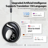 XMENHA OWS Open Over Ear Earbuds AI Headphones Language Translator Translation Translating Earbuds Real Time Earpiece Ear Bud Spanish Translator Device AI Earbuds Translate Earphone