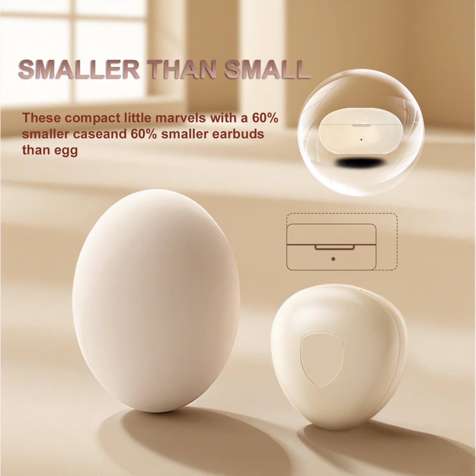 XMENHA Single Earbud Bluetooth Mini Small Invisible Earbuds Wireless Bluetooth One Ear Smallest Micro Tiny Discreet Earbuds For Small Ears Ear Canals Mini Invisible Ear Buds Discreet Headphones For Work