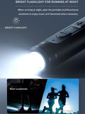 XMENHA Neckband Bluetooth Headphones Wireless Earbuds with Microphone Flashlight Around the Neck Waterproof Sport Headset Noise Cancelling Ear Bud