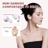 XMENHA Pink Heart Wireless Earbuds for Girls Kids, Cute Mini Tiny Small Invisible Earbuds Wireless Bluetooth for Small Ears Canals Women