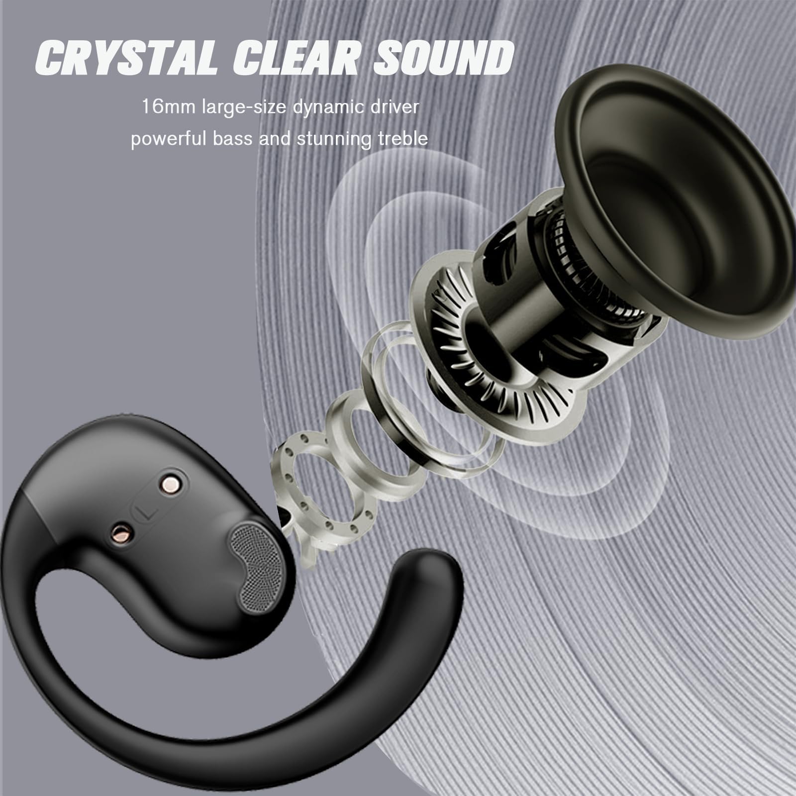 XMENHA Out of Ear Open Ear Headphones Outside The Ear Wireless Ear Hanging Bluetooth Headset Ows Over The Ear Open Ear Buds Earbuds