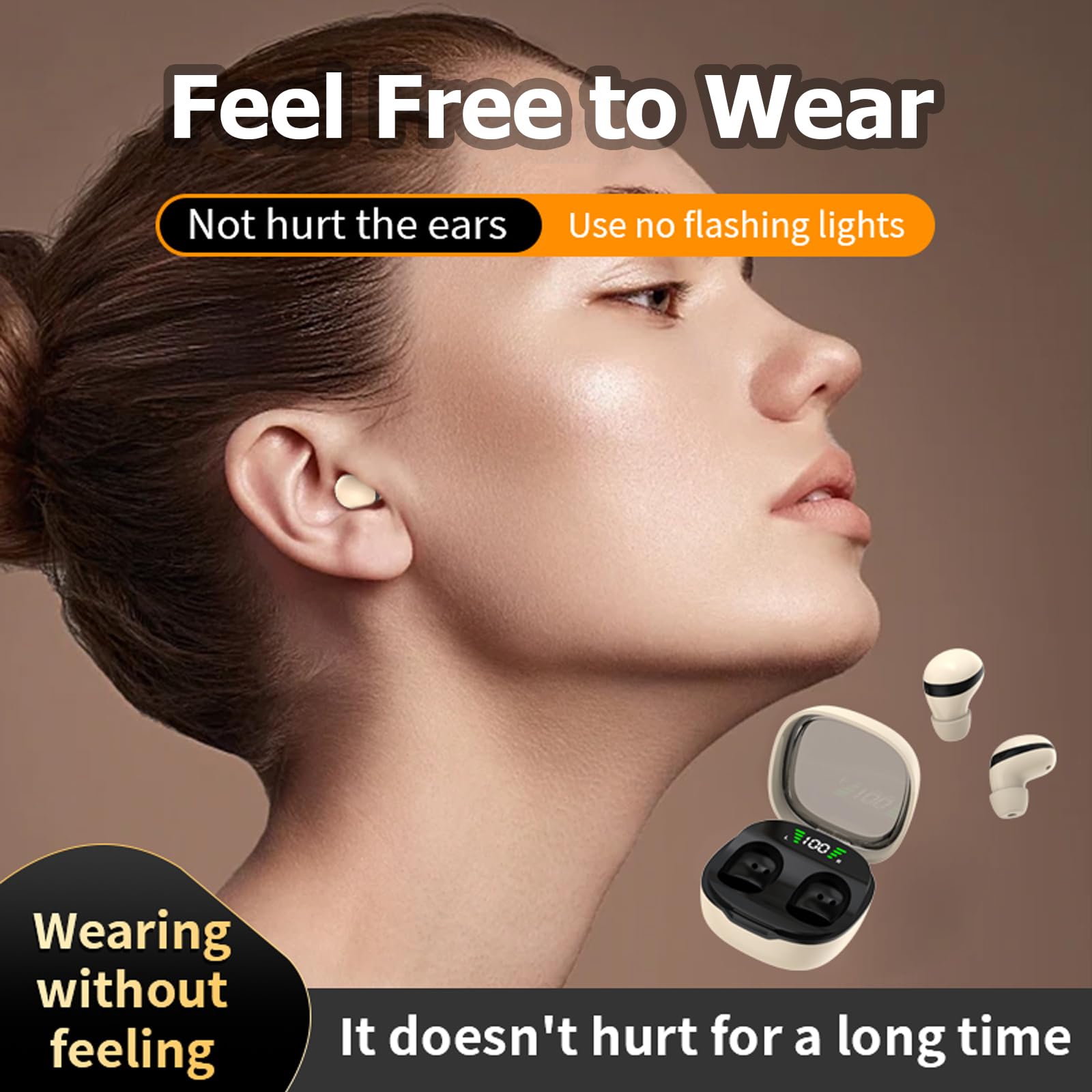 XMENHA Low Profile Mini Small Invisible Earbuds Wireless Bluetooth Ear Buds for Small Ears Canals Women Kids