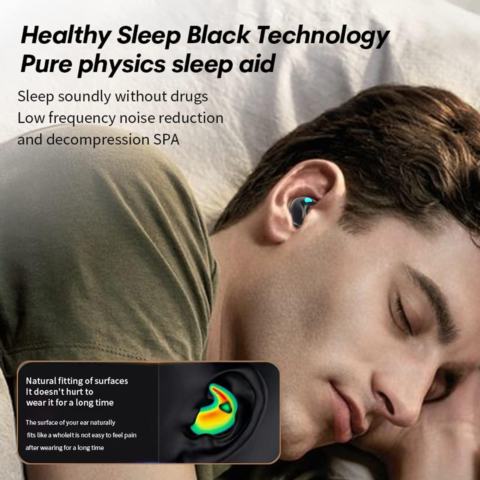 XMENHA Sleep Hidden Headphones Wireless Invisible Earbuds for Sleeping Sleep Tiny Earbuds for Side Sleepers Headphone