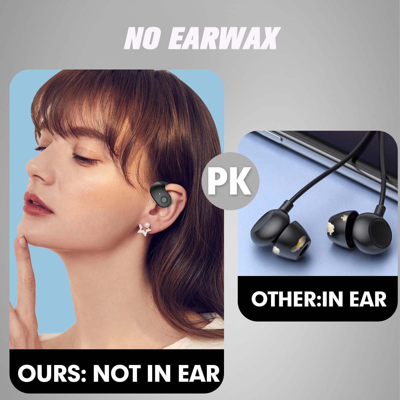 XMENHA Out of Ear Open Ear Headphones Outside The Ear Wireless Ear Hanging Bluetooth Headset Ows Over The Ear Open Ear Buds Earbuds