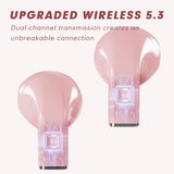 XMENHA Pink Heart Wireless Earbuds for Girls Kids, Cute Mini Tiny Small Invisible Earbuds Wireless Bluetooth for Small Ears Canals Women