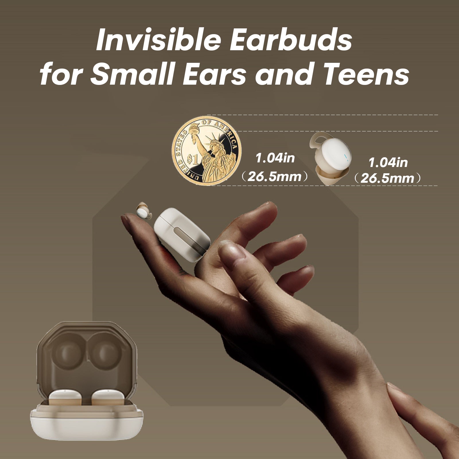 Invisible Sleep Earphones Mini Headphones Bluetooth TWS Wireless Headphones With Mic HD Call Semi-In-Ear Earbuds Noise Reduction - Foto 2