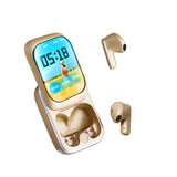 XMENHA Smart Small Mini Touch Screen Earbuds with Screen for iPhone Android TWS Bluetooth Wireless Touchscreen Earbuds Small Ears Canals