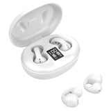 XMENHA Clip on Open Ear Headphones Wireless Bluetooth Air Bone Conduction Headphones Head Set with Mic Bone Conduction Earbuds Headset