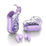 XMENHA Kids Cute Wireless Earbuds Kawaii Hearts Shaped Blue Tooth Ear Buds Unique Design Headphones for iPhone Android Kids Girl Friends