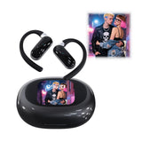 XMENHA Smart Touch Screen Open Ear Earbuds with Screen for iPhone Android TWS Bluetooth Wireless Touchscreen Bone Conduction Earbuds Blue Tooth Ear Buds