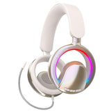 XMENHA Open Ear Open-Back Headphones Wireless Bluetooth Gaming Headset with Mic for PC Switch Xbox One PS4 PS5, 3.5mm Wired Breathable Lightweight Over Ear Headphones Adjustable RGB Light