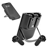 XMENHA Magnetic Wireless Charging Bluetooth Earbuds Blue Tooth Ear Buds for iPhone Android, Earphones Deep Bass IPX6 Waterproof Sweatproof Earbud In-ear Headphones with Mobile Phone Stand Charging Case