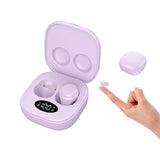XMENHA Mini Invisible Purple Earbuds Wireless Bluetooth Small Tiny Earbuds Headphones for Small Ear Canals Women Blue Tooth Headset with Mic Wireless Earphones for iPhone Ear Buds Hidden Headphones for Work