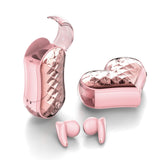 XMENHA Kids Cute Wireless Earbuds Kawaii Hearts Shaped Blue Tooth Ear Buds Unique Design Headphones for iPhone Android Kids Girl Friends
