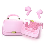 XMENHA Cute Pink Kids Earbuds Ear Buds Girls Hot Pink Bag Wireless Bluetooth Earbuds for Small Ears Women Kids for School, TWS True Wireless Kids Earbud Earphones Kawai Blue Tooth Ear Buds for iPhone Android