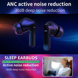 XMENHA Sleeping Active Noise Canceling Earbuds Earphones Wireless Bluetooth Active Noise Cancelling Earbuds for Sleep Noise Reduction Ear Buds Sleeping Noise Cancellation Bluetooth Headphones