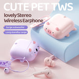 XMENHA True Wireless Pink Cute Earbuds Bluetooth Kawaii Headphones for Girls - Small Mini Tiny Ear Buds for Kids