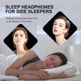 XMENHA Black Invisible Sleep Earbuds for Side Sleepers, Wireless Bluetooth 5.3, Mini In-Ear Headphones, 4-Hour Battery Life