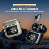 XMENHA Tws Bluetooth Touch Screen Earbuds With Screen Active Noise Cancelling Anc Tws Wireless Touchscreen Earbuds For Small Ears Canals For Iphone Android Blue Tooth Ear Buds Wireless Earphones Bluetooth