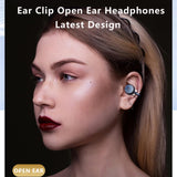 XMENHA Wireless Bone Conduction Ear Clip Headphones Bluetooth Earbuds Open Ear Headsets