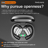 XMENHA Out of Ear Open Ear Headphones Wireless Ear OWS Hanging Earphones 5.4 Bluetooth Air Bone Conduction Around Over The Ear TWS Wireless Earbuds Workout Outside The Ear Headphones Ear Buds with Earhooks