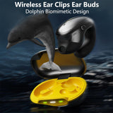 XMENHA Ear Clips Ear Buds Clip On Open Ear Earbuds Wireless Ear Clip Bone Conduction Conducting Headphones Induction Headset Earphones Bone Conduction Bluetooth Earbuds Earbud Ear Buds