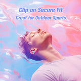XMENHA Clip On Open Ear Earbuds Wireless Bluetooth Small Earclip Outer Ear Clip Kids Air Bone Conduction Headphones Open Ear Ear Buds