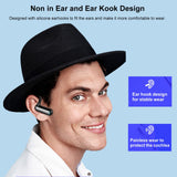 XMENHA Open Ear Headphones Bluetooth Earpiece Non in Ear Wireless Earbuds with Earhooks Long Battery Life Headset Microphone Noise Cancelling Ear Buds with Charging Case for Sport Running Workout Android iOS