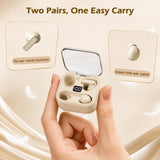 XMENHA 2 Pairs Mini Small Invisible Earbuds Wireless Bluetooth Sleep Invisible Ear Buds Smallest Headphones Low Profile Tiny Micro Small Hidden Discreet Earbuds for Work Sleeping