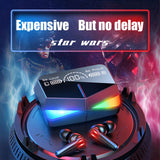 XMENHA Wireless Gaming Earbuds with Microphone Cool Gaming Accessories Noise Cancelling in-Ear Bluetooth Headphones 65ms Touch LED Earphones Waterproof Gamer Headset USB C TWS Stereo 30H Playtime for Gamers