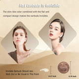 XMENHA Flat Mini Small Invisible Sleep Earbuds Wireless Bluetooth Invisible Ear Buds Headphones Smallest Micro Tiny Discreet Hidden Earbuds for Work Sleeping Side Sleeper