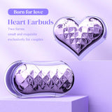 XMENHA Kids Cute Wireless Earbuds Kawaii Hearts Shaped Blue Tooth Ear Buds Unique Design Headphones for iPhone Android Kids Girl Friends