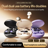 XMENHA Small Invisible Mini 2 Set Purple Earbuds Wireless Bluetooth Tiny Ear Buds for Small Ear Canals Kids Micro Invisible Headphones Low Profile Tiny Smallest Sleep Discreet Hidden Earbuds for Work
