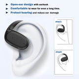 XMENHA Single Over Open Ear Earbud One Ear Buds Air Bone Conduction Headphones Blue Tooth Phone Ear Piece Wireless Bluetooth Earpiece Headset