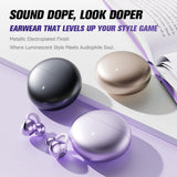 XMENHA Open Ear Clip On Earbuds Bluetooth Ear Cuff Headphones Purple Wireless Bluetooth Out of Ear Air Bone Conduction Earbuds Workout Headphones Earphones Ear Buds for Small Ears Canals Women Men