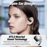 XMENHA Single Bluetooth One Ear Earbud Open Ear Bud Air Bone Conduction Earbud Earless Out of Ear Headphones Bluetooth Wireless Earpiece with Earhook OWS Open Ear Bud