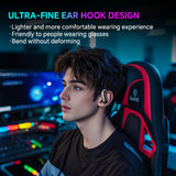 XMENHA Wireless Gaming Open Ear Buds Translation Earbuds Real Time with Ultra-Fine Ear Hooks Loops, Mecha Wrap Around Over the Ear Earbuds Bone Air Conduction Headphones Earphones Wireless Bluetooth