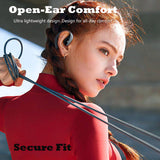 XMENHA Wireless Over Open Ear Headphones with Earhooks Bluetooth Bone Conduction Headphones Over The Ear Wireless Earbuds for Sport Bluetooth Bone Conduction Headset Earbuds Induction Earphones
