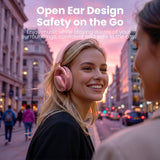 XMENHA Open Ear Open-Back Headphones Wireless Bluetooth Gaming Headset with Mic for PC Switch Xbox One PS4 PS5, 3.5mm Wired Breathable Lightweight Over Ear Headphones Adjustable RGB Light