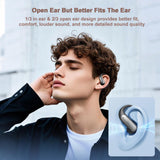 Xmenha Out of Ear Wireless Open Ear Earbuds Over The Ear with Ear Hooks Open Ear Headphones Bluetooth Over Ear Earbuds Bone Conduction Headphones Earphones Wireless
