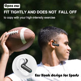 XMENHA Open Ear Headphones with Dual Microphones Noice Cancelling Wireless Earbuds with Earhooks No in-Ear Bluetooth Earpiece for Running Cycling Gym Office Working Out Bluetooth Headset for Cell Phones