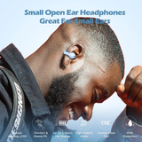 XMENHA Clip on Open Ear Headphones Wireless Bluetooth Air Bone Conduction Headphones Head Set with Mic Bone Conduction Earbuds Headset