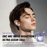 XMENHA Open Ear Clip On Earbuds Bluetooth Ear Cuff Headphones Purple Wireless Bluetooth Out of Ear Air Bone Conduction Earbuds Workout Headphones Earphones Ear Buds for Small Ears Canals Women Men