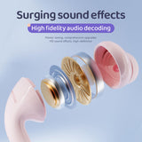 XMENHA True Wireless Pink Cute Earbuds Bluetooth Kawaii Headphones for Girls - Small Mini Tiny Ear Buds for Kids