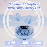 XMENHA Clip On Open Ear Earbuds Wireless Bluetooth Small Earclip Outer Ear Clip Kids Air Bone Conduction Headphones Open Ear Ear Buds