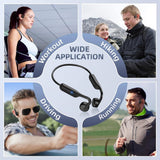 XMENHA Open Ear Bone Conduction Headphones Earless Earbuds Wireless Bluetooth with Mic, Waterproof Earphones Ear Buds Headset for Running Sports Cycling Workout Outer Out of Ear Bone Conducting Headphone