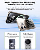 XMENHA Magnetic Wireless Charging Bluetooth Earbuds Blue Tooth Ear Buds for iPhone Android, Earphones Deep Bass IPX6 Waterproof Sweatproof Earbud In-ear Headphones with Mobile Phone Stand Charging Case