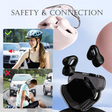 XMENHA Wireless Open Ear Earbuds Bone Conduction Bluetooth Clip On Headphones Sports Wireless Open Ear Bone Conduction Conducting Headphones Bluetooth Bone Conduction Ear Clip Earbuds